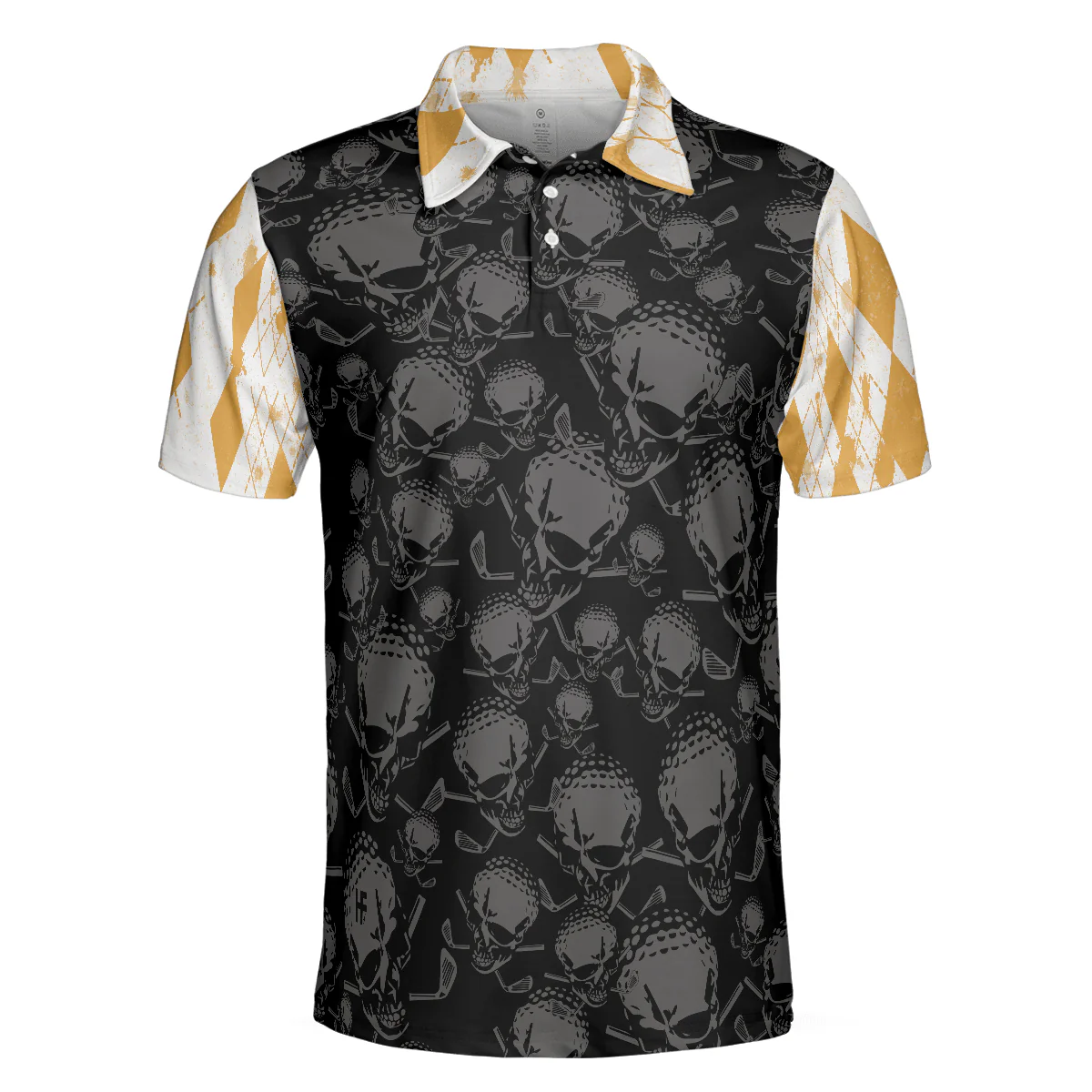Men Golf Polo Shirt - Skull Cool Drinking Golf Men Polo Shirt, Golf & Beer That Is Why I Am Here Skull Polo Shirt, Best Golf Shirt Design For Beer Lovers - Image 3