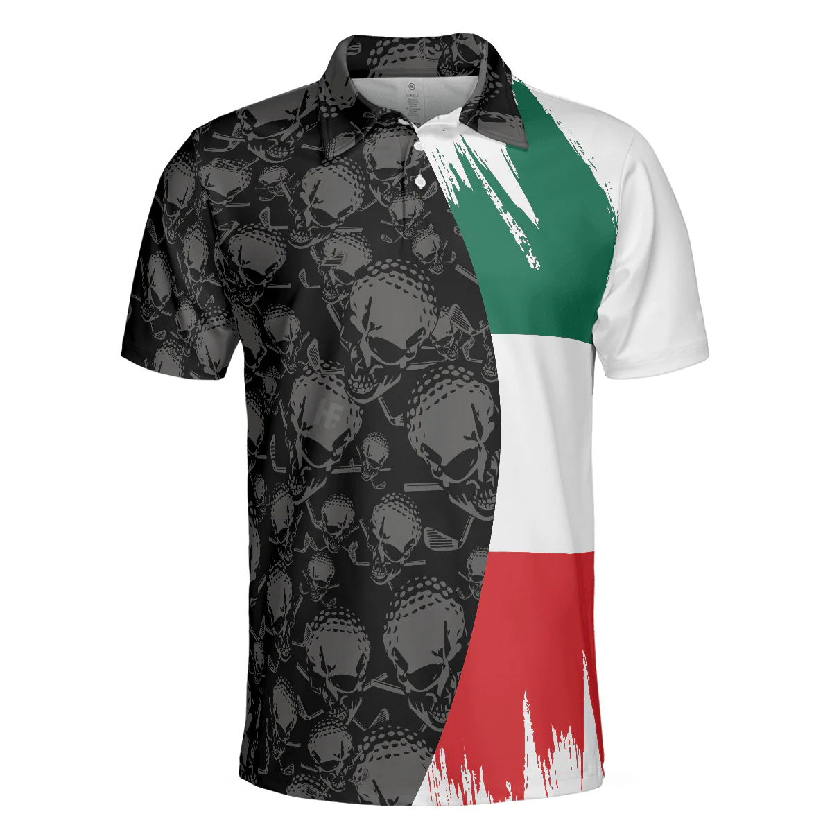 Men Golf Polo Shirt - Tacos & Golf Polo Shirt, Skull Pattern Golfing Shirt Design, Tacos Golf Shirt - Perfect Gift For Men, Golfers - Image 3