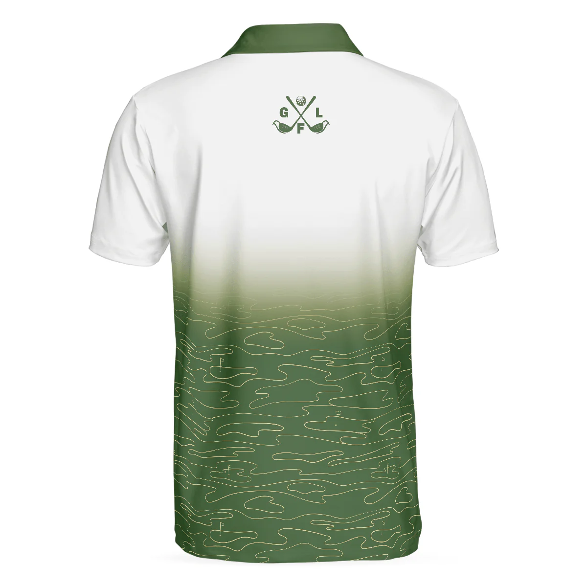 Men Golf Polo Shirt - Talk Birdie To Me Golf Polo Shirt, White And Green Abstract Grass Pattern Golfing Polo Shirt - Perfect Gift For Men, Golfer - Image 2
