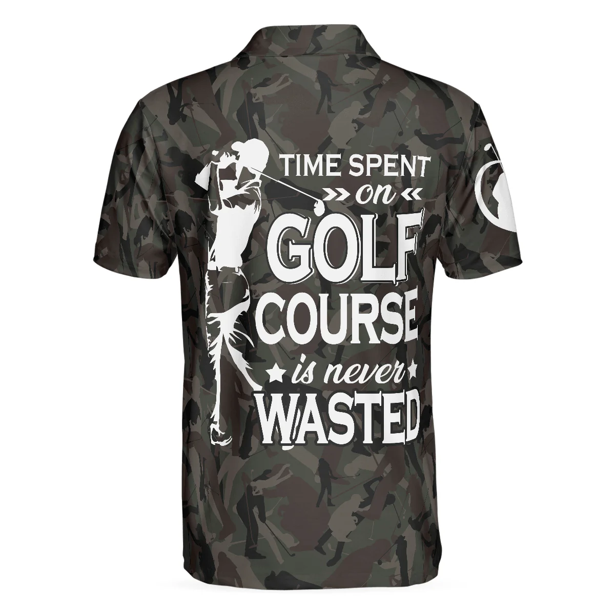 Men Golf Polo Shirt - Time Spent On Golf Course Polo Shirt, Camouflage Golf Shirt With Sayings, Best Golf Shirt - Perfect Gift For Women - Image 2