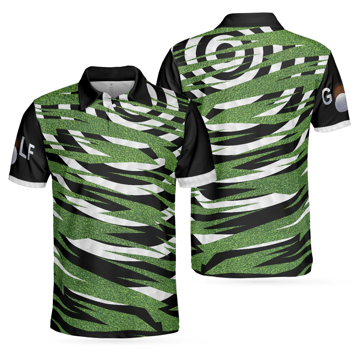 Men Golf Polo Shirt - Unique Golfer Design With Ripped Texture Golf Polo Shirt, Basic Spiral Pattern Golf Shirt Design - Perfect Gift For Men, Golfers