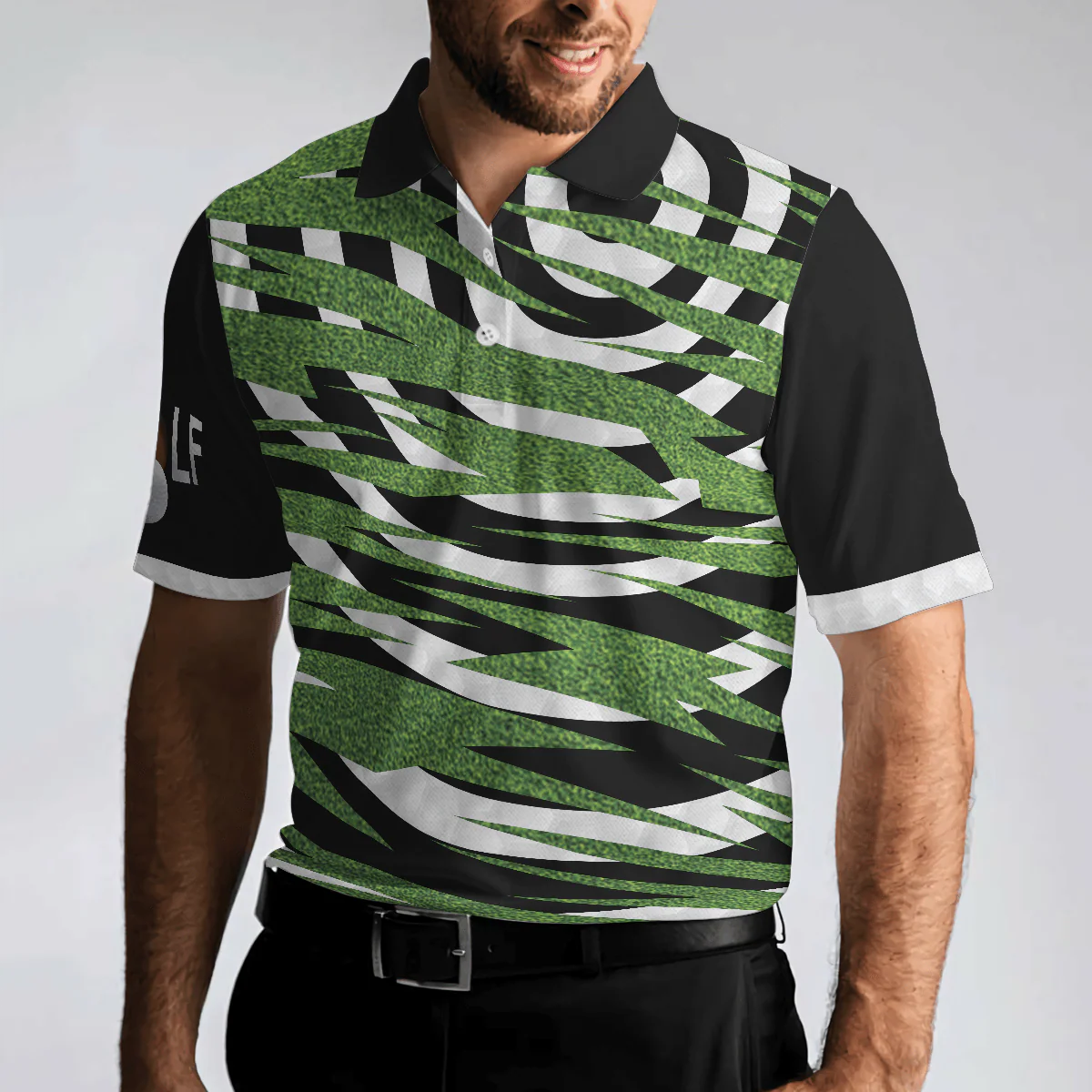 Men Golf Polo Shirt - Unique Golfer Design With Ripped Texture Golf Polo Shirt, Basic Spiral Pattern Golf Shirt Design - Perfect Gift For Men, Golfers - Image 5