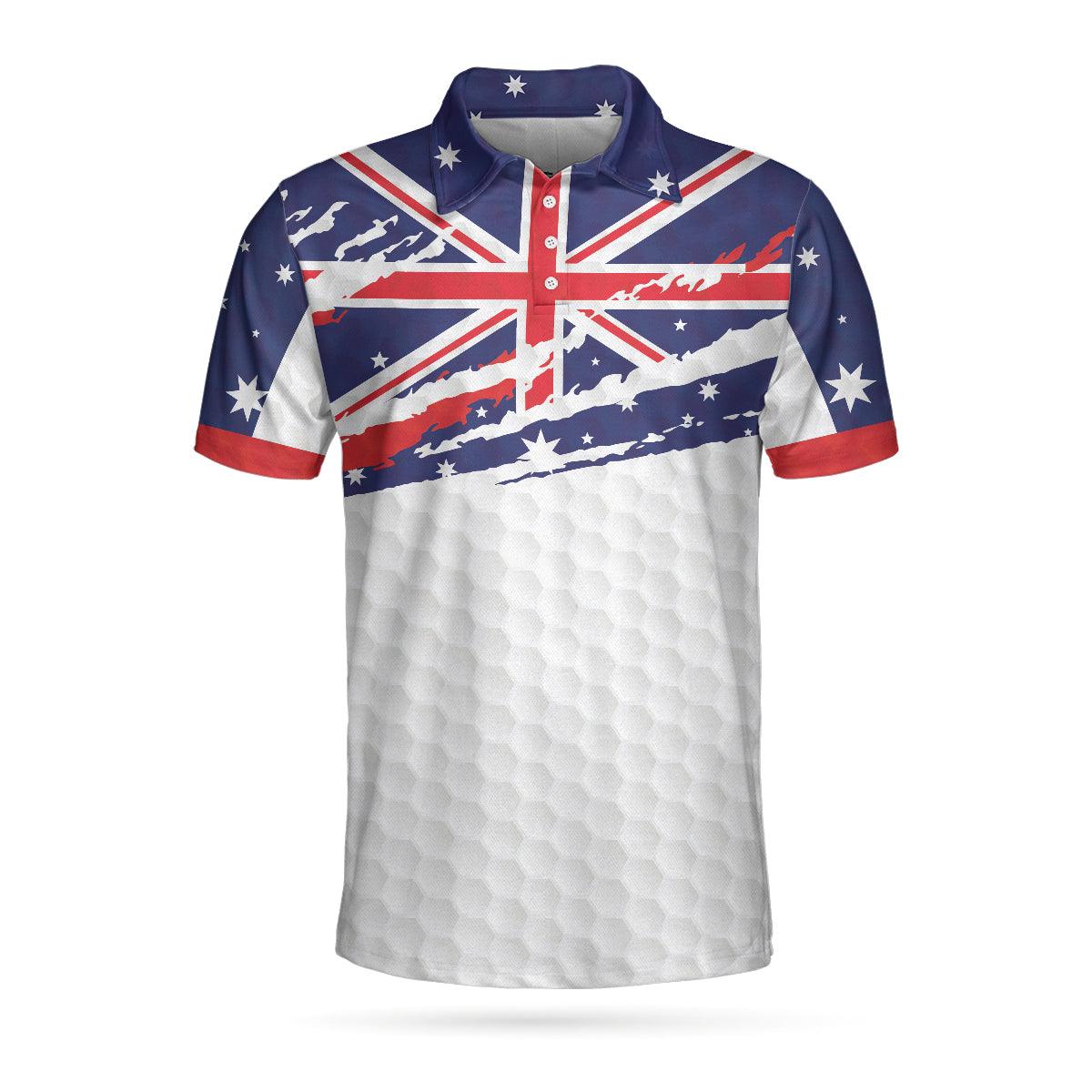 Men Polo Shirt - Australian Flag Golf Texture Men Polo Shirt - Ripped Polo Shirt, Best Golf Shirt Men Polo Shirt - Perfect Gift For Men, Golfers - Image 3