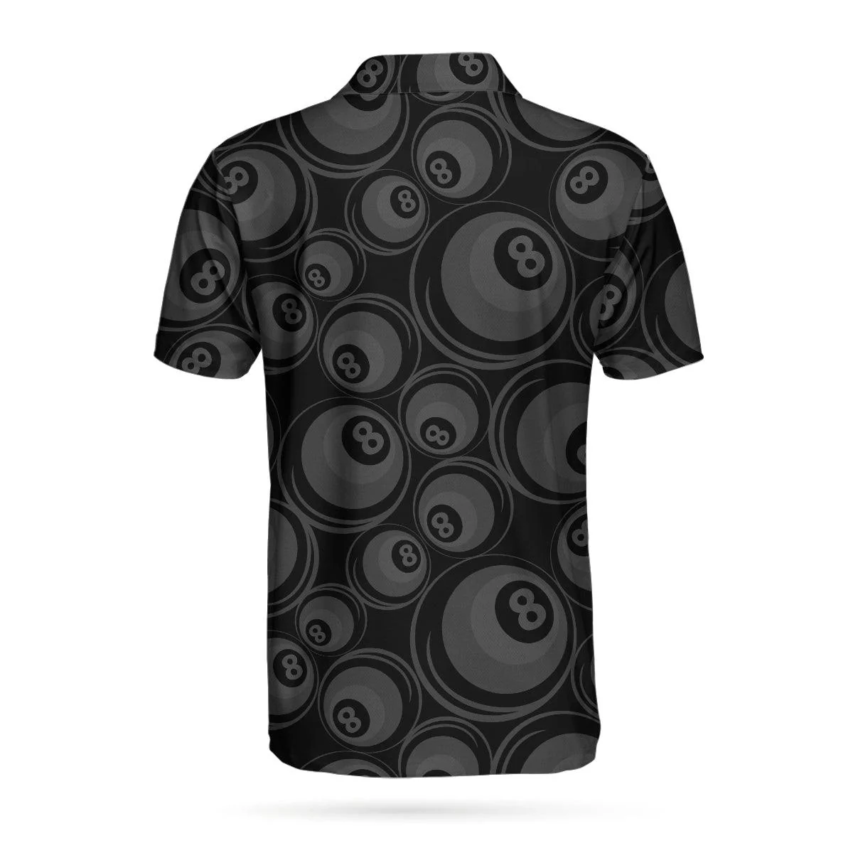 Men Polo Shirt - Billiards Black Background And Golden Pattern Polo Shirt - 8-ball Polo Shirt, Best Billiards Shirt For Men - Image 2