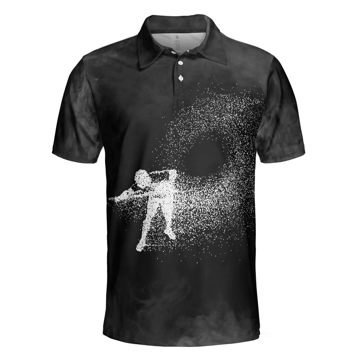 Men Polo Shirt - Billiards On Smoke Background Polo Shirt, Smoke Billiards Player Polo Shirt - Best Billiards Shirt For Men - Image 3