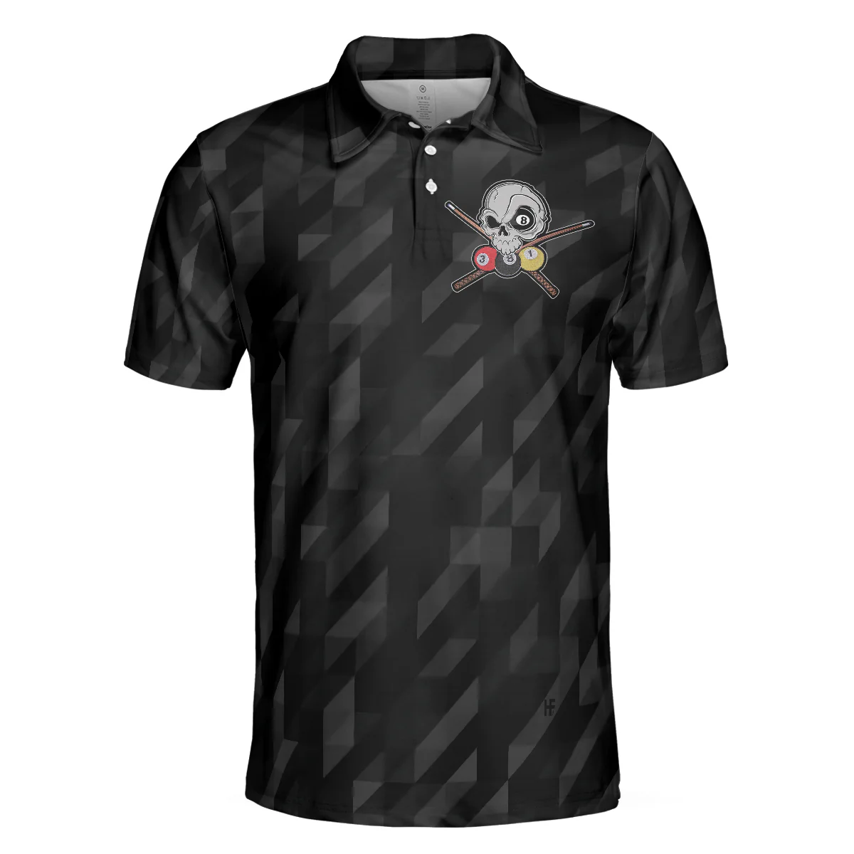 Men Polo Shirt - Billiards Once You Touch My Balls Polo Shirt, Black Skull Billards Shirt, Funny Billiards Sayings Shirt - Best Billiards Shirt For Men - Image 2