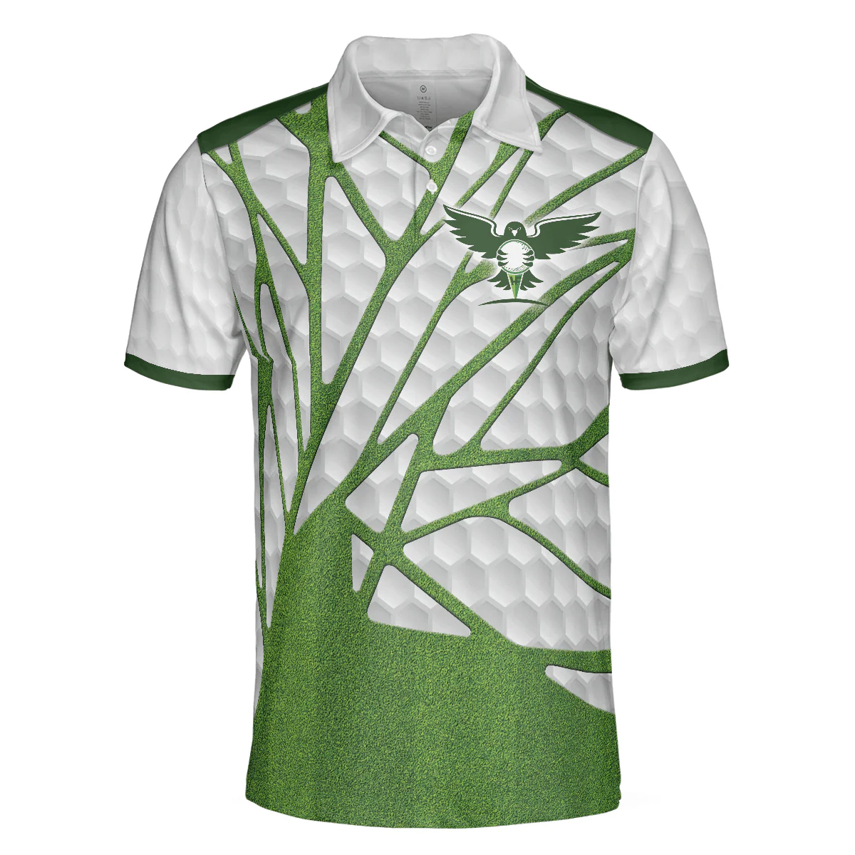 Men Polo Shirt - Birdie Chaser Golfer Golf Polo Shirt, White and Green Birdie Golfing Shirt For Men, Best Golf Gift for Golfers - Image 3