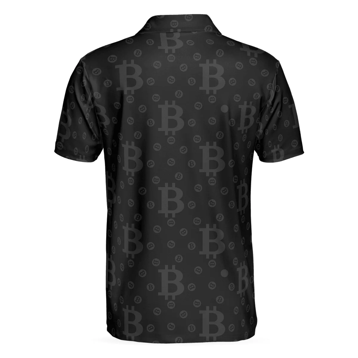 Men Polo Shirt - Bitcoin Golden Heartbeat Polo Shirt, Black Bitcoin Shirt For Adults, Cryptocurrency Short Sleeve Polo Shirt - Image 2