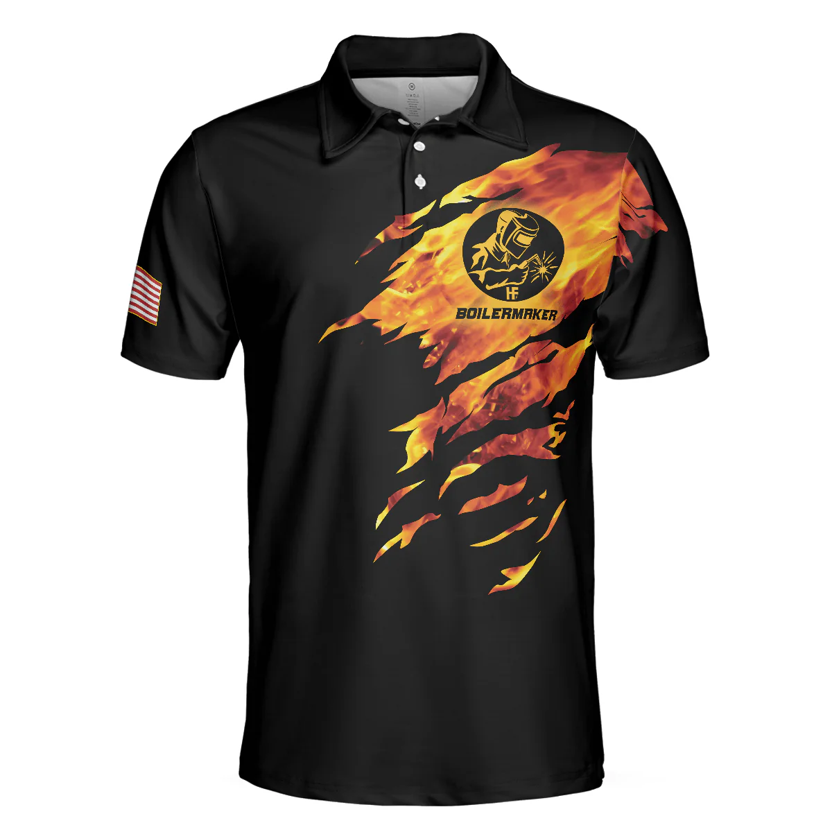 Men Polo Shirt - Boilermaker My Craft Allows Me To Build Anything Polo Shirt, Skull Polo Shirt, Boilermaker Shirt For Men - Image 3