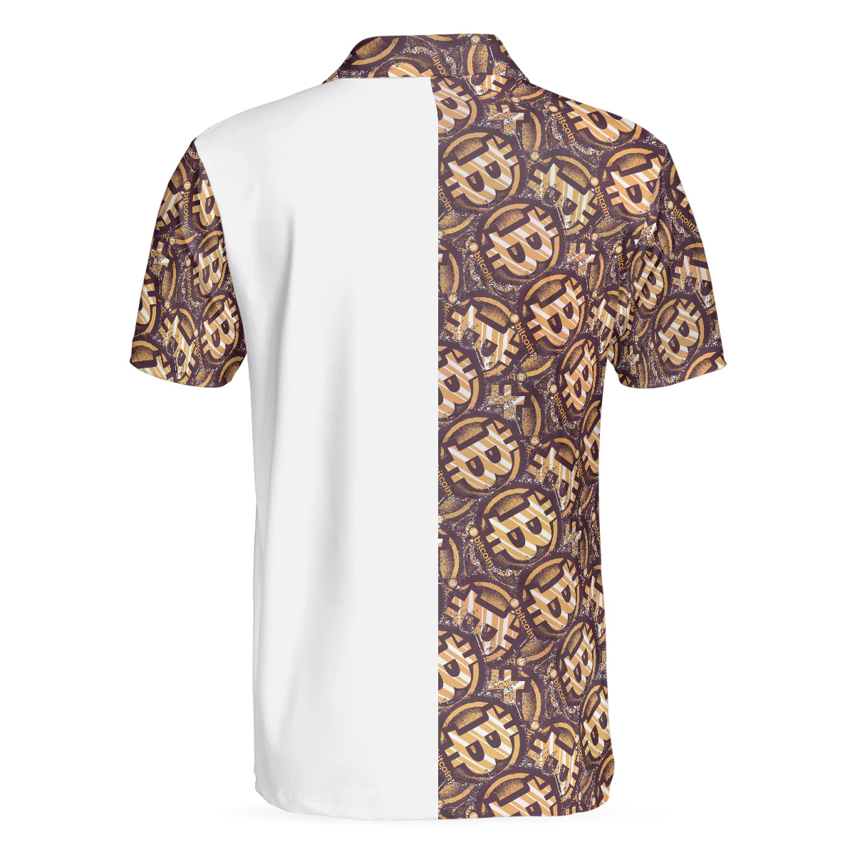 Men Polo Shirt - Golden Black Bitcoin Polo Shirt, White Bitcoin-Themed Polo Shirt, Best Shirt For Men, Bitcoin Investors - Image 2