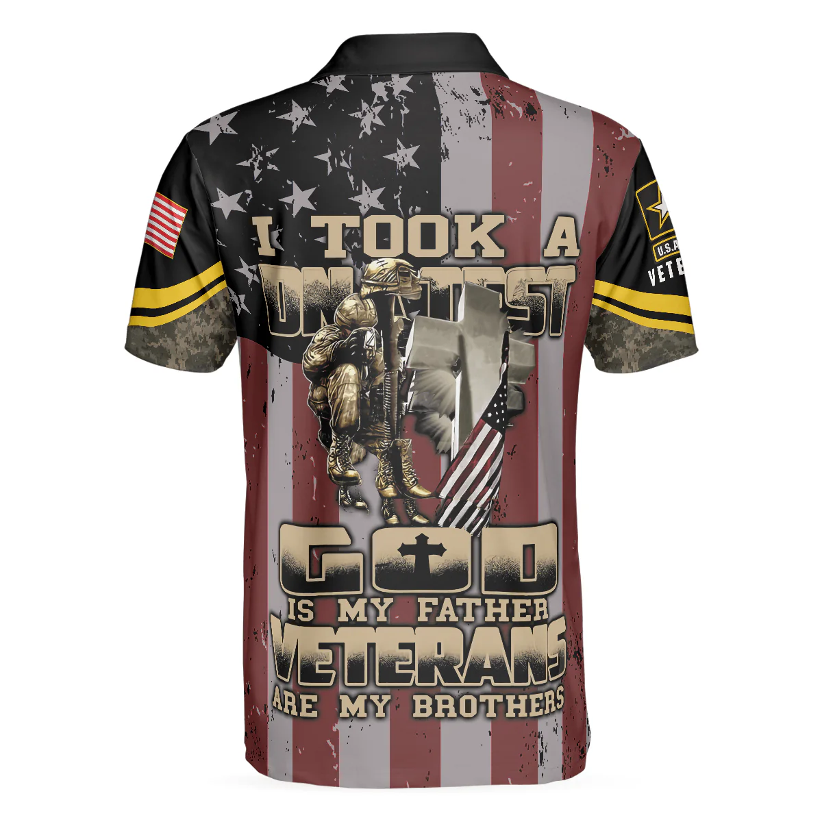 Men Polo Shirt - US Army Veteran DNA Polo Shirt, American Flag Veteran Polo Shirt For Adults, Best Gift Idea For Veterans - Perfect Gift For Men - Image 2