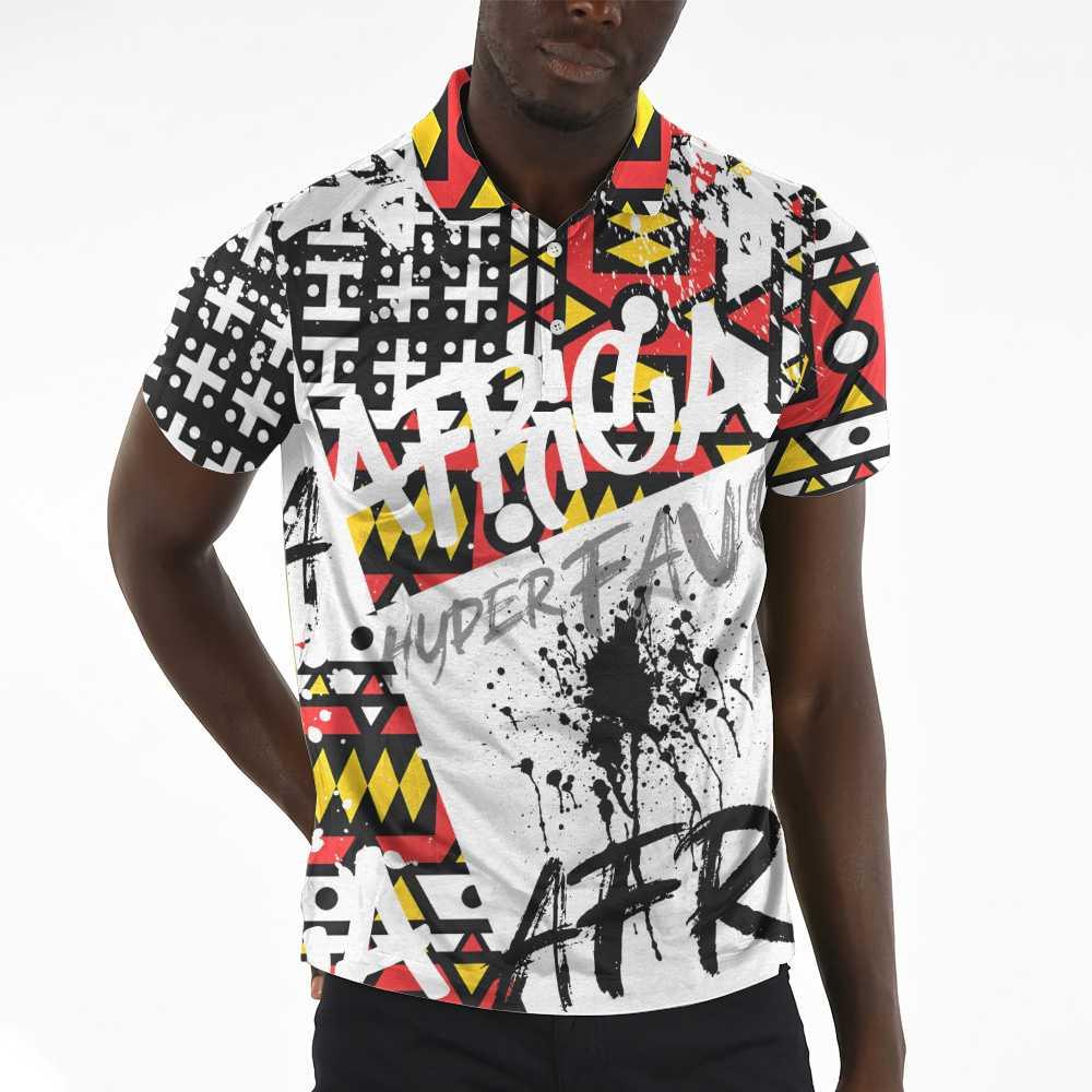 Men Samakaka Pattern Africa Polo Shirt, Wet Ink African Shirt For Men, Black Lives Matter Shirt - Perfect Gift For Men, Africans