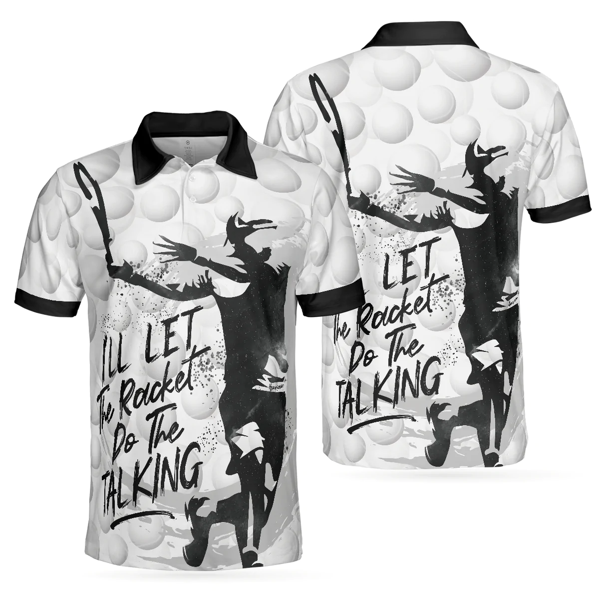 Men Tennis Polo Shirt - Tennis Ball Men Polo Shirt, I'll Let The Racket Do The Talking Polo Shirt, Best Tennis Shirt For Men, Gift For Tennis Lovers