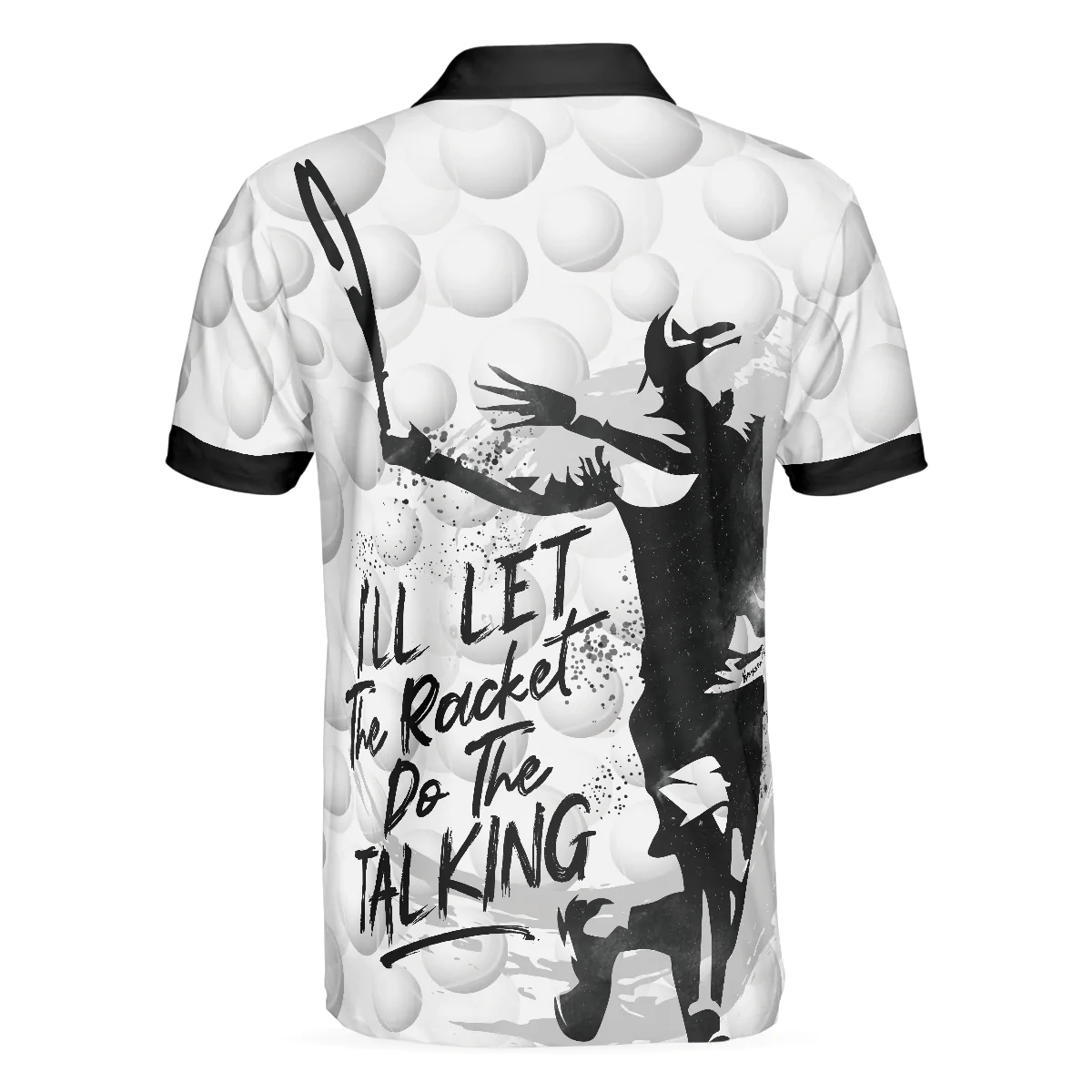 Men Tennis Polo Shirt - Tennis Ball Men Polo Shirt, I'll Let The Racket Do The Talking Polo Shirt, Best Tennis Shirt For Men, Gift For Tennis Lovers - Image 2