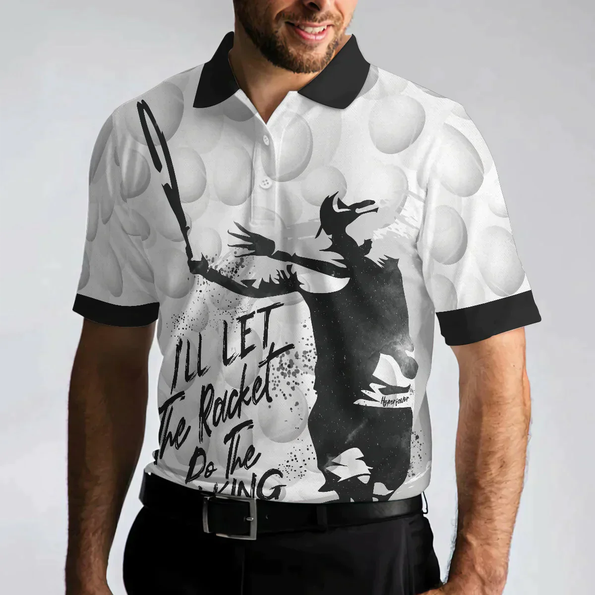 Men Tennis Polo Shirt - Tennis Ball Men Polo Shirt, I'll Let The Racket Do The Talking Polo Shirt, Best Tennis Shirt For Men, Gift For Tennis Lovers - Image 5