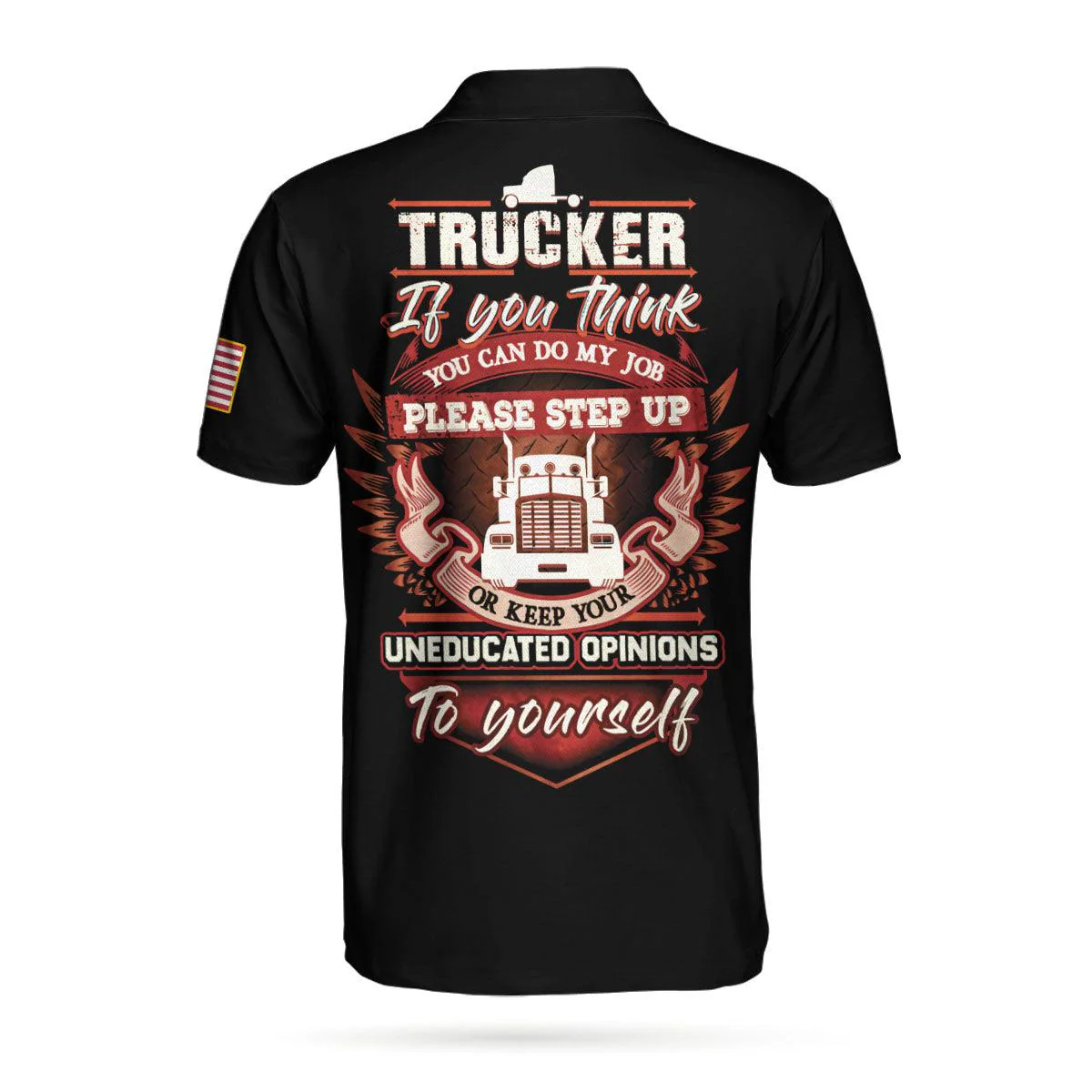 Men Trucker Polo Shirt - Trucker Proud Skull Polo Shirt, If You Think You Can Do My Job Polo Shirt, Best Trucker Shirt - Perfect Gift For Men, Trucker - Image 2