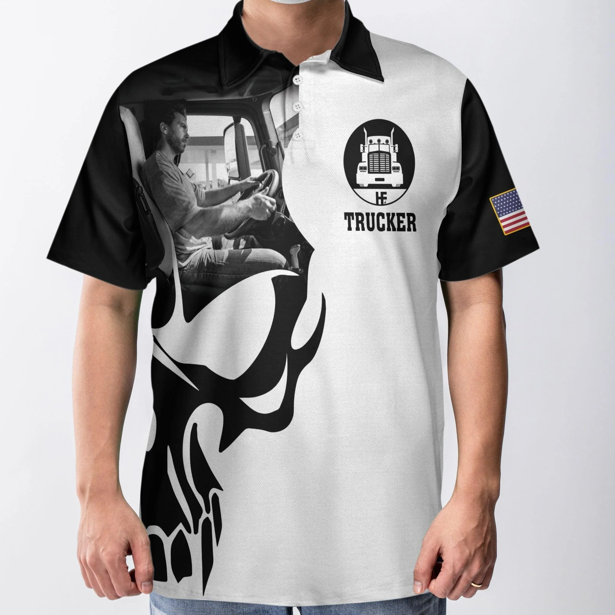 Men Trucker Polo Shirt - Trucker Proud Skull Polo Shirt, If You Think You Can Do My Job Polo Shirt, Best Trucker Shirt - Perfect Gift For Men, Trucker - Image 3