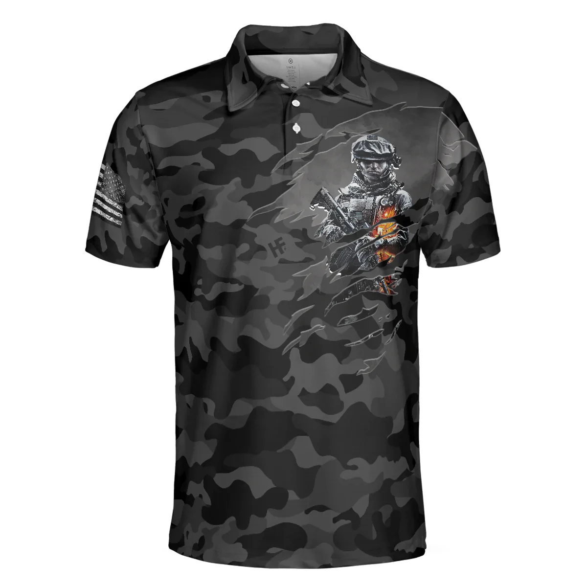 Men Veteran Polo Shirt - Dark Colored Camouflage Veteran Men Polo Shirt, I Served My Country Polo Shirt, Best Gift For Veterans - Image 3