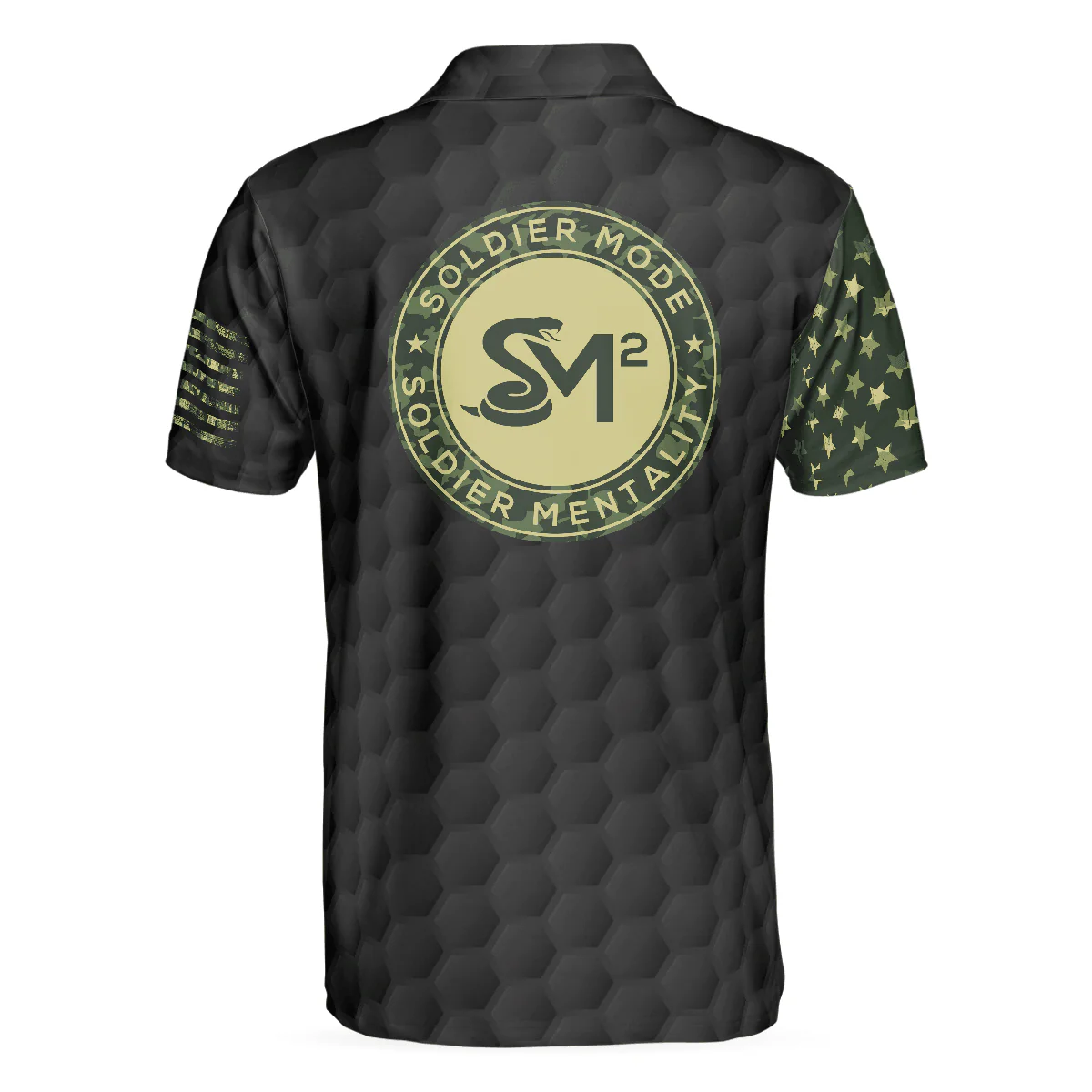 Men Veteran Polo Shirt - Solder Mode Dark Theme American Flag Polo Shirt, Skull Veteran Polo Shirt,  Best Polo Shirt For Veteran - Perfect Gift For Men - Image 2