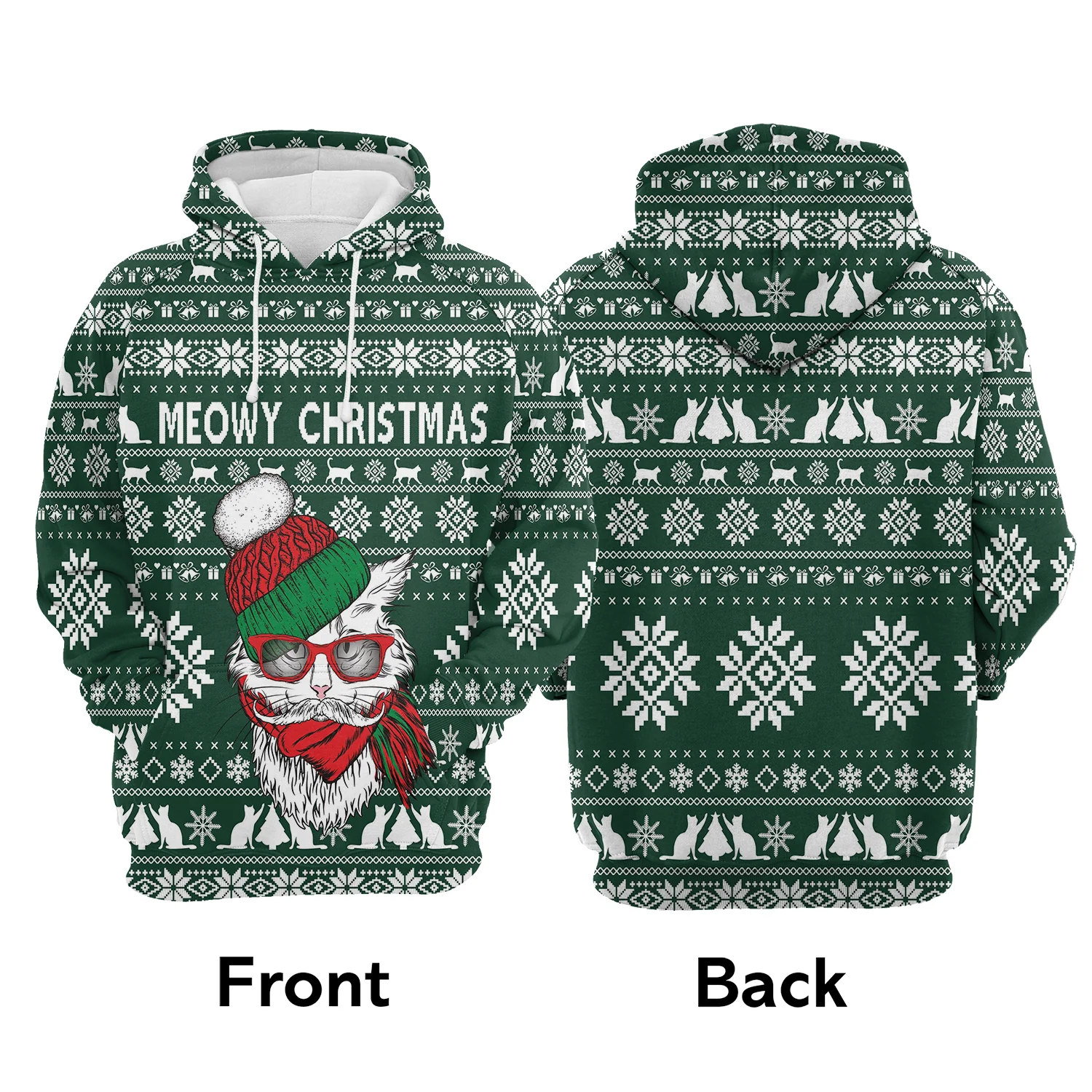 Meowy Christmas Pullover Premium Hoodie, Perfect Outfit For Men And Women On Christmas New Year Autumn Winter - Image 2