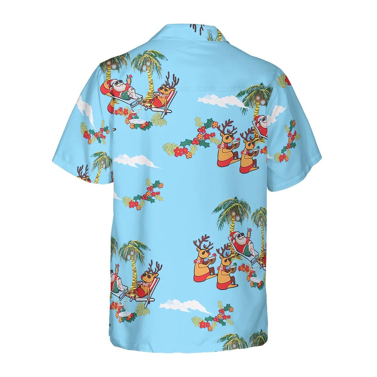 Merry Christmas Hawaiian Shirt, Santa Claus And Reindeer Hawaiian Shirt - Perfect Gift For Lover, Friend, Family - Image 3