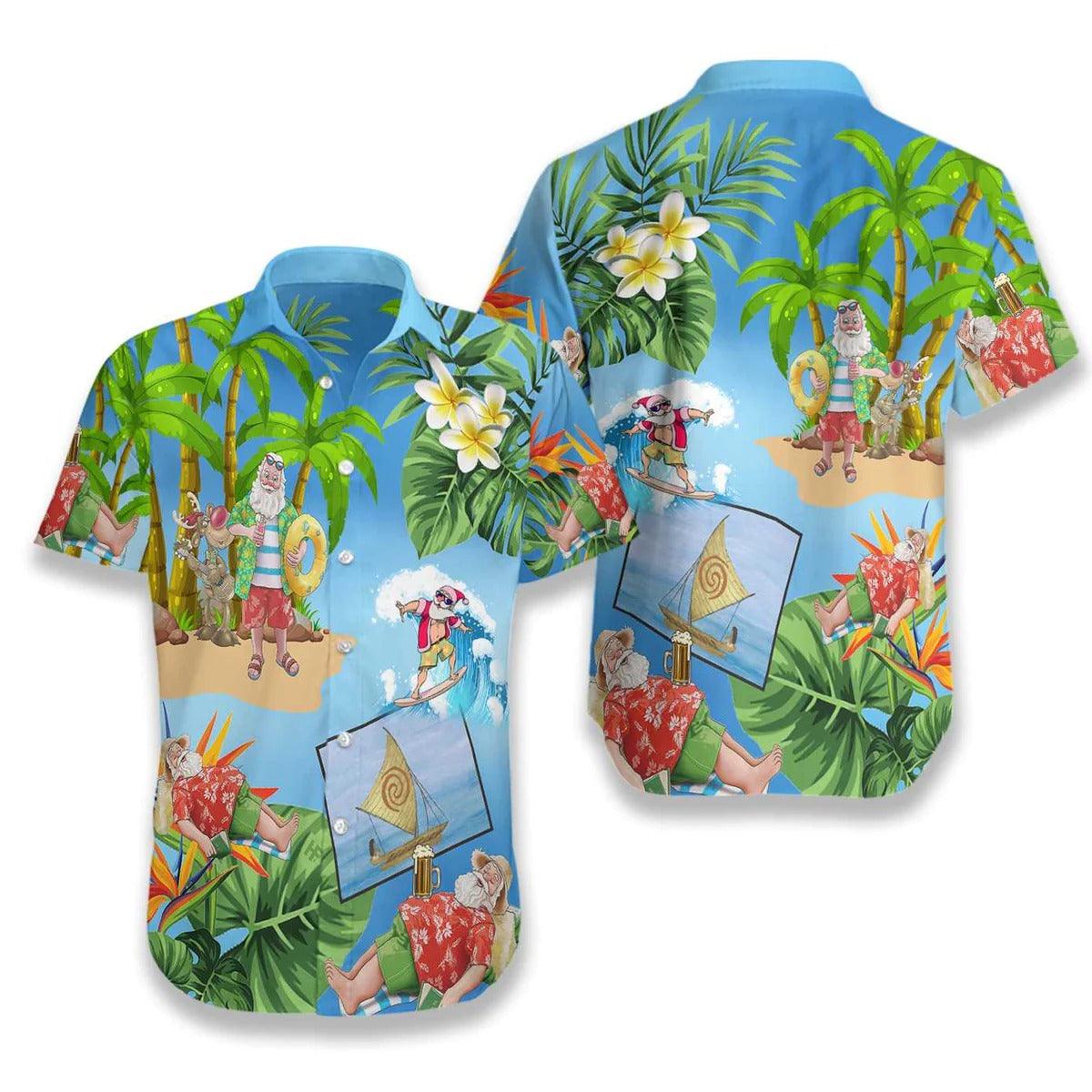 Merry Christmas Hawaiian Shirt, Santa Claus Swimming In The Sea Hawaiian Shirt - Perfect Gift For Lover, Friend, Family - Image 3