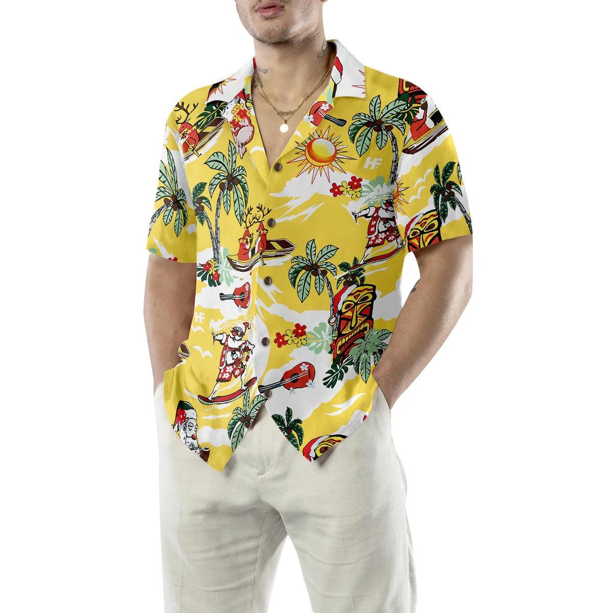 Merry Christmas Santa Claus Hawaiian Shirt, Santa Claus Surfing Hawaiian Shirt - Perfect Gift For Lover, Friend, Family