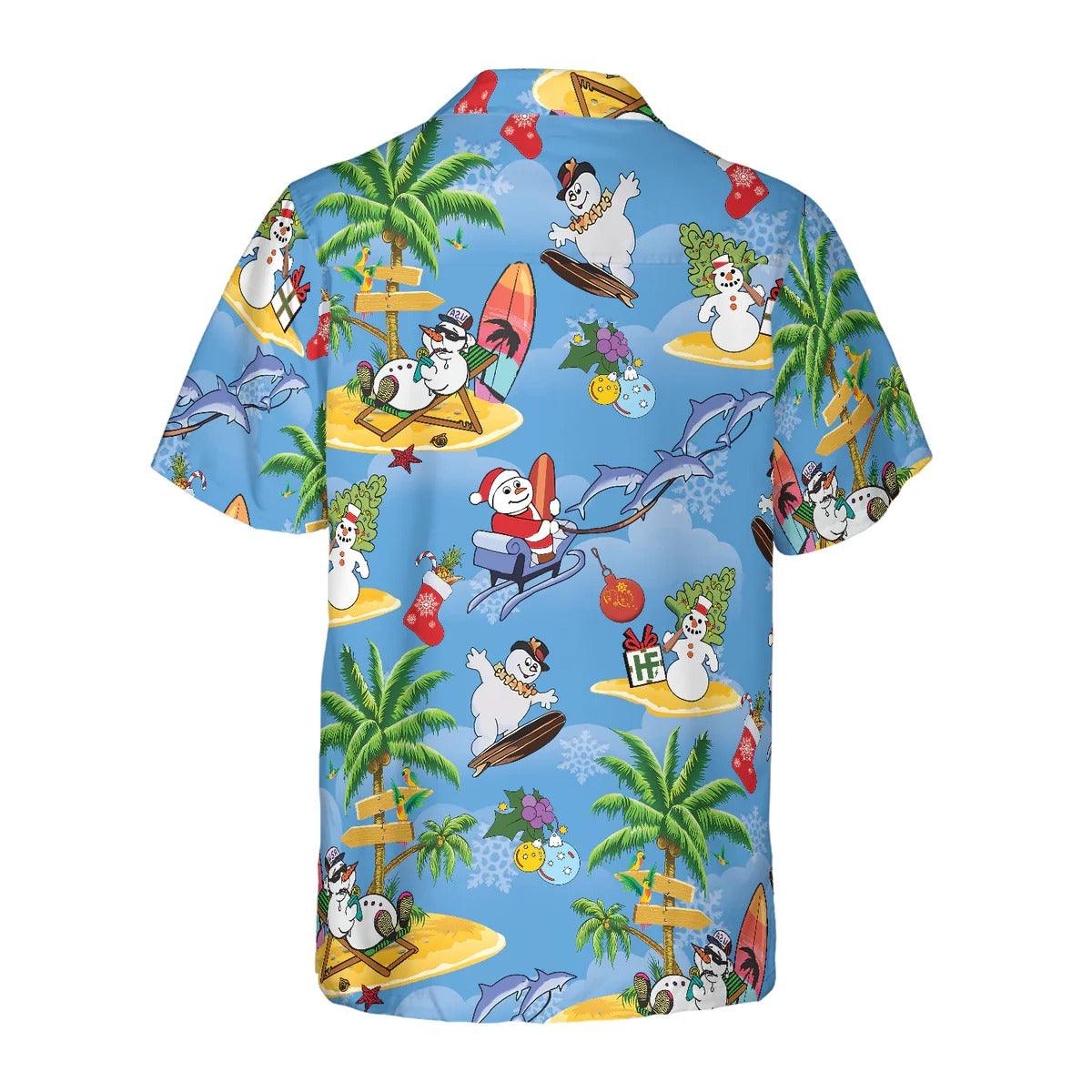 Merry Christmas Santa Claus Hawaiian Shirt, Sled Dolphins Hawaiian Shirt - Perfect Gift For Lover, Friend, Family - Image 2