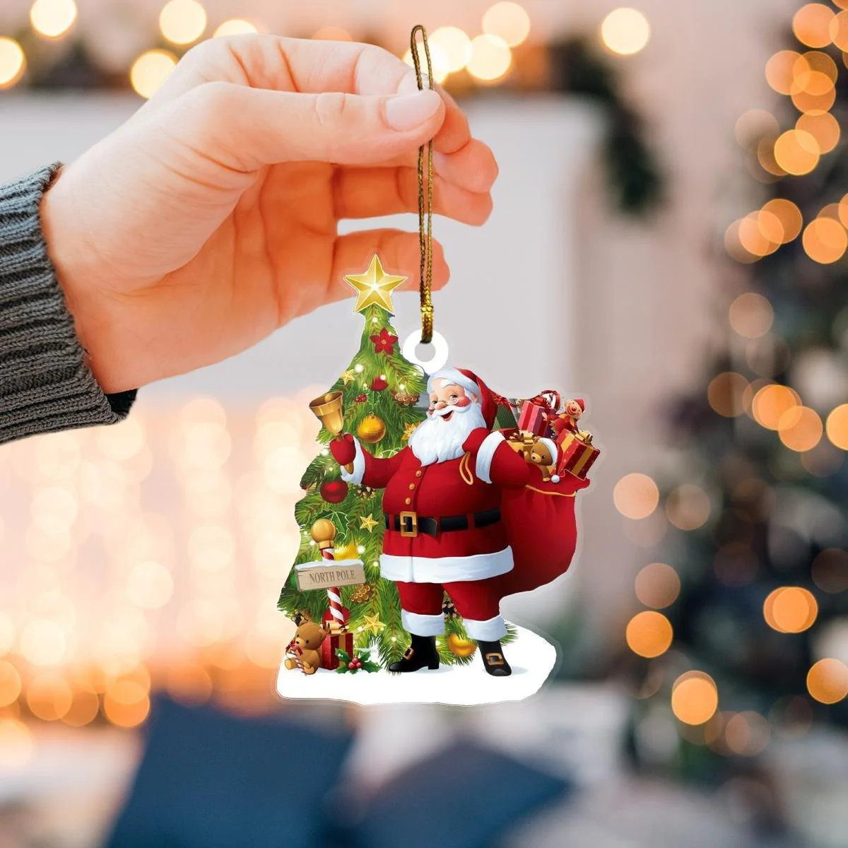 Merry christmas santa mica ornament