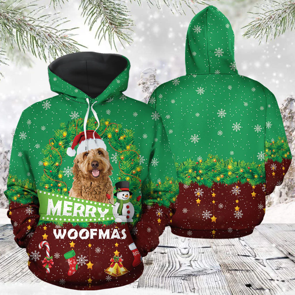 Merry Woofmas Goldendoodle Pullover Premium Hoodie, Perfect Outfit For Men And Women On Christmas New Year Autumn Winter - Image 3