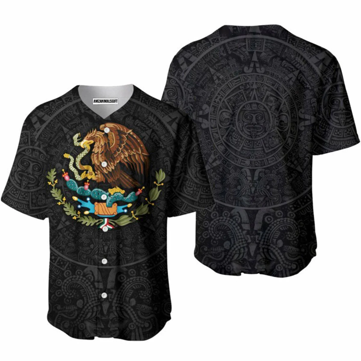 Mexican Aztec Warrior Baseball Jerseys For Men And Women - Perfect Gift For Friend, Family - Image 2