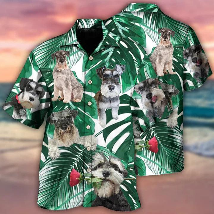 Miniature Schnauzer Aloha Hawaii Shirt - Dog Tropical Leaf Hawaiian Shirt For Summer - Perfect Gift For Dog Lovers, Friend, Family