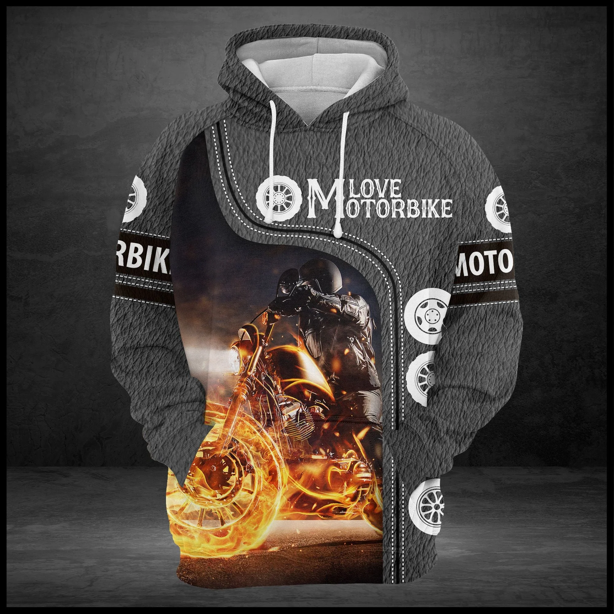 Motorbike Fire Pullover Premium Hoodie, Perfect Outfit For Men And Women On Christmas New Year Autumn Winter - Image 2