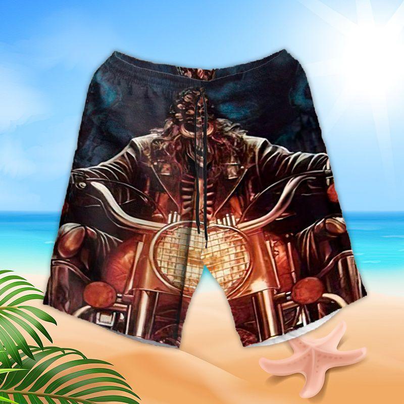 Motorcycle Aloha Hawaiian Shirts For Summer, Skull Speed Racing Hawaiian Set Outfits For Men Women, Gift For Friend, Team, Racing Motorcycle Lovers - Image 3