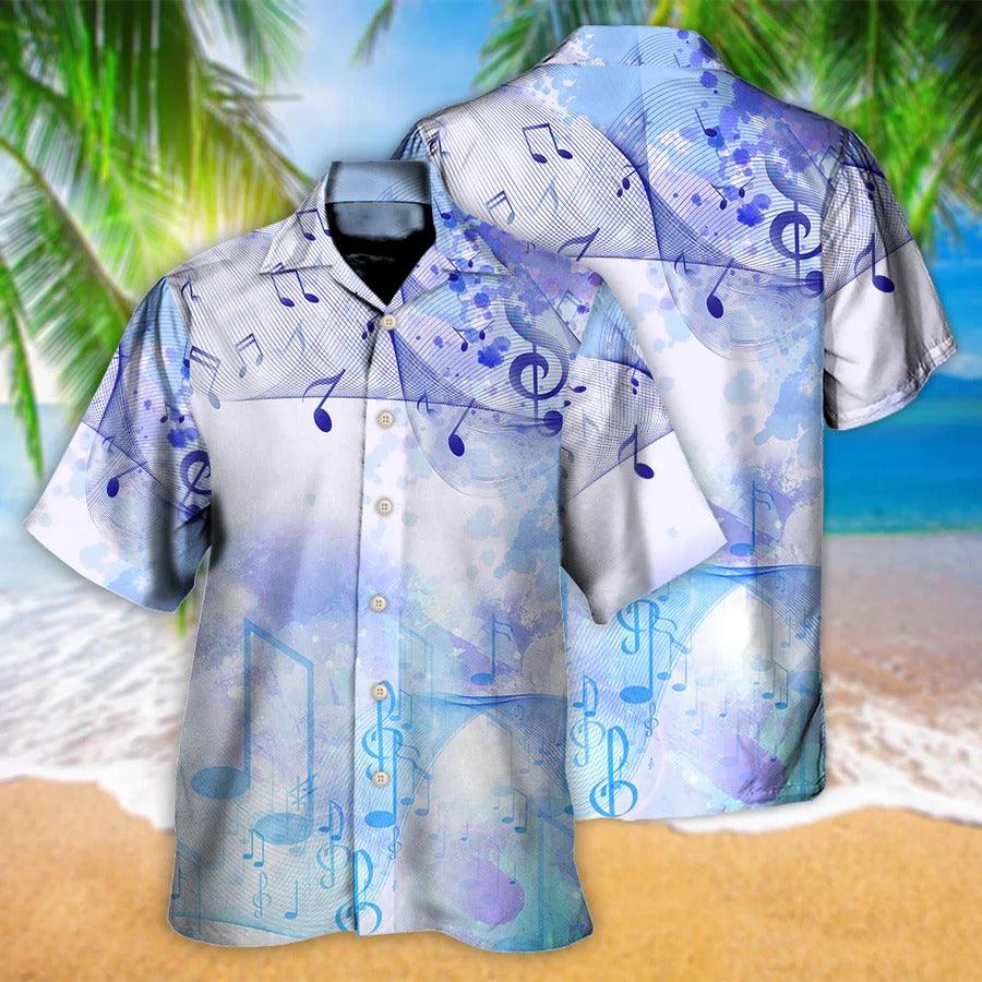 Music Hawaiian Shirt, Music Melody Summer Hawaiian Shirt, Music Watercolor Notes Aloha Shirt For Men And Women - Perfect Gift For Music Lovers