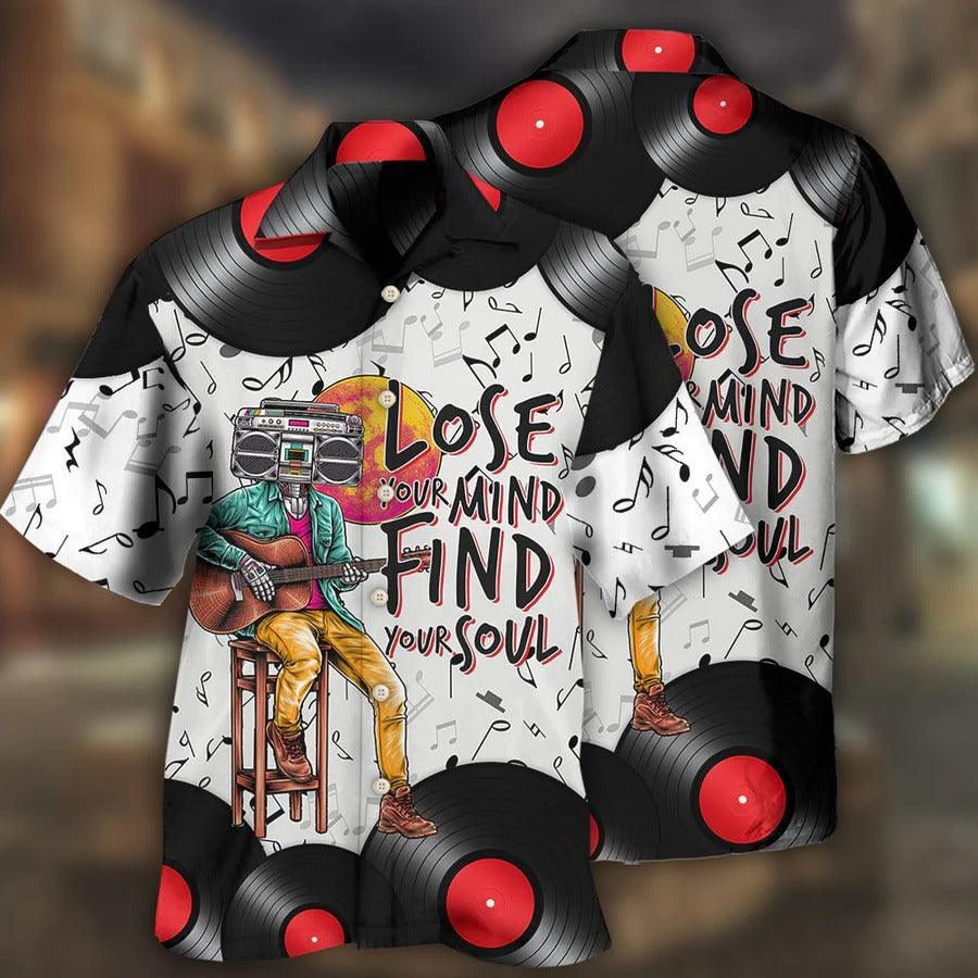 Music Hawaiian Shirt, Music Radio Hawaiian Shirt, Music Stereo Lose My Mind Find Your Soul Aloha Shirt For Men - Perfect Gift For Music Lovers