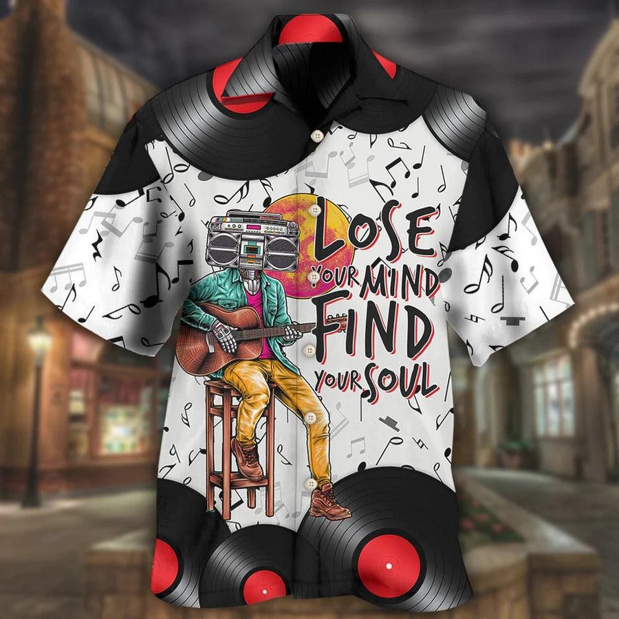 Music Hawaiian Shirt, Music Radio Hawaiian Shirt, Music Stereo Lose My Mind Find Your Soul Aloha Shirt For Men - Perfect Gift For Music Lovers - Image 2