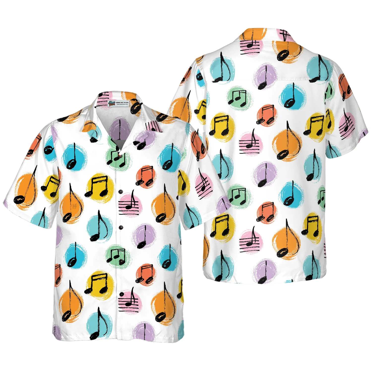 Music Note Seamless Pattern Aloha Hawaiian Shirt For Summer, Colorful Shirt For Men Women, Perfect Gift For Friend, Team, Family