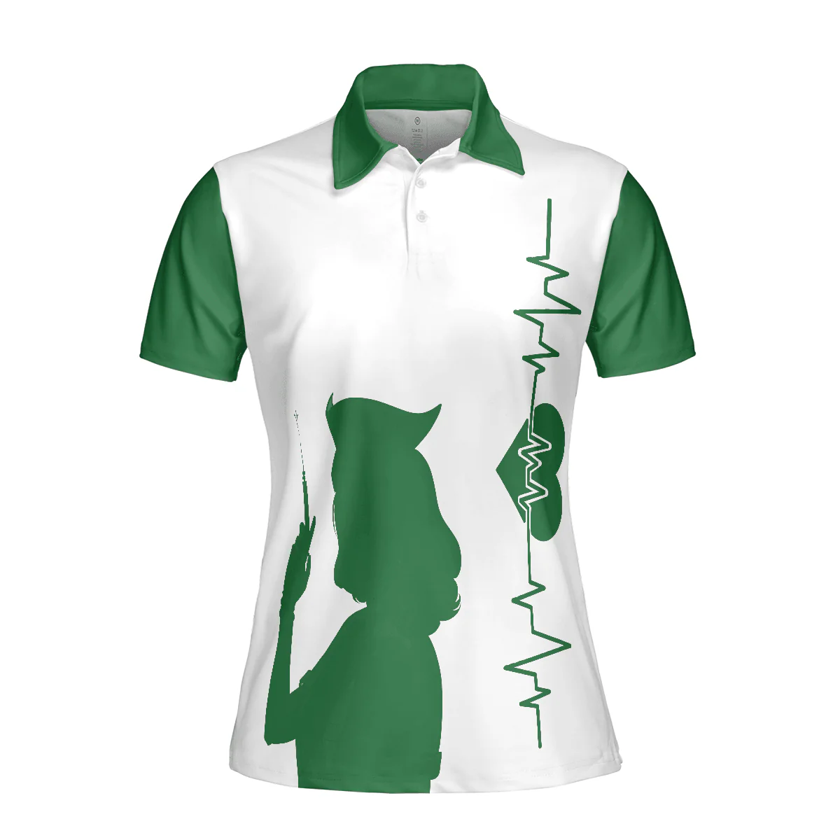 Nurse Women Polo Shirt, I Became A Nurse Because Your Life Is Worth My Time Women Polo Shirts, Green Nurse Life Shirt Gift For Ladies, Female Nurse - Image 4