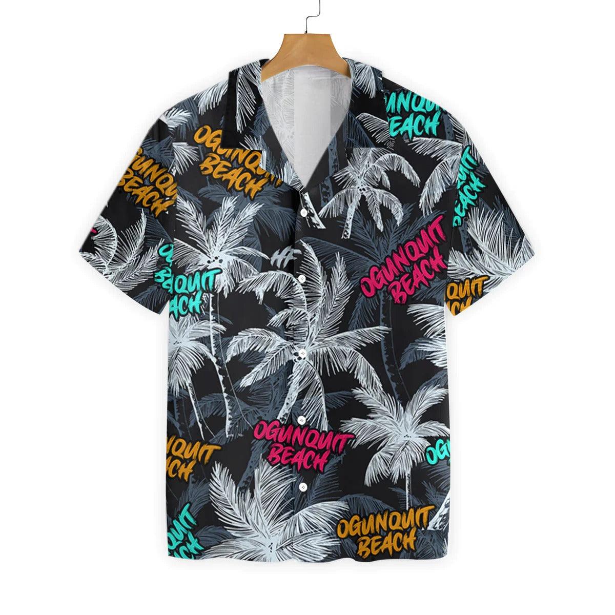 Ogunquit Beach Hawaiian Shirt, Coconut Tree Seamless Aloha Hawaiian Shirt, Funny Aloha Shirt - Gift For Beach Lovers, Friends, Family, Summer Lovers - Image 3