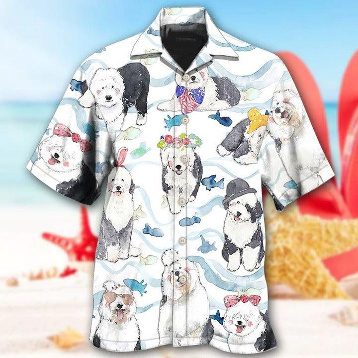 Old English Sheepdog Aloha Hawaii Shirt - Old English Sheepdog Dog So Cute Art Hawaiian Shirt For Summer - Perfect Gift For Dog Lovers, Friend, Family - Image 2
