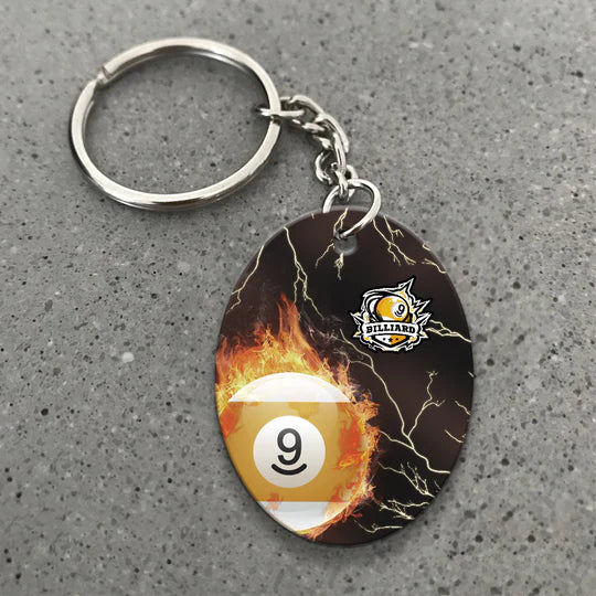 One Last Shot Billiard 9 Ball Fire Flame Acrylic Keychain - Christmas Gift For Billiard Lovers, Billiard Team Players - Image 4