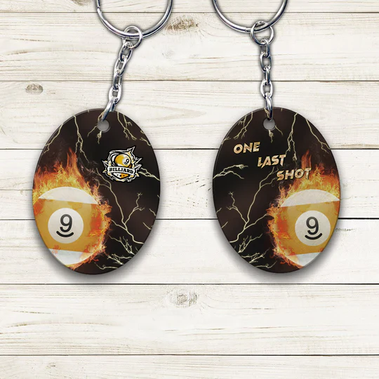 One Last Shot Billiard 9 Ball Fire Flame Acrylic Keychain - Christmas Gift For Billiard Lovers, Billiard Team Players - Image 5