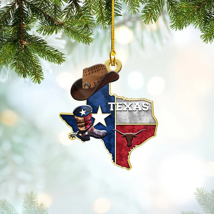 Ornament Texas State Custom Shaped Acrylic Ornament, Ornament Christmas - Image 3