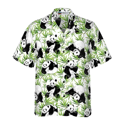 Panda Bamboo Tree Hawaiian Shirt, Cute Panda Aloha Shirt For Men - Perfect Gift For Panda Lovers, Husband, Boyfriend, Friend, Family - Image 2