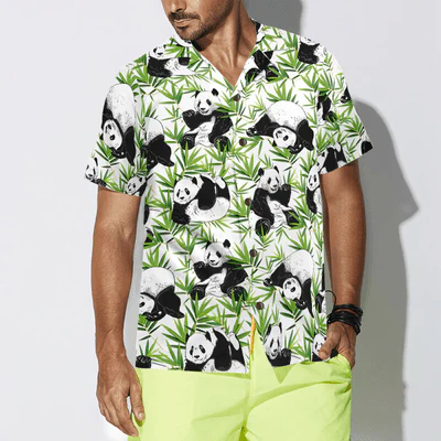 Panda Bamboo Tree Hawaiian Shirt, Cute Panda Aloha Shirt For Men - Perfect Gift For Panda Lovers, Husband, Boyfriend, Friend, Family - Image 4