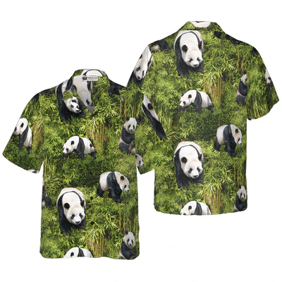 Panda Hawaiian Shirt, Panda Bamboo Tree Aloha Shirt For Men - Perfect Gift For Men, Husband, Boyfriend, Friend, Family - Image 3