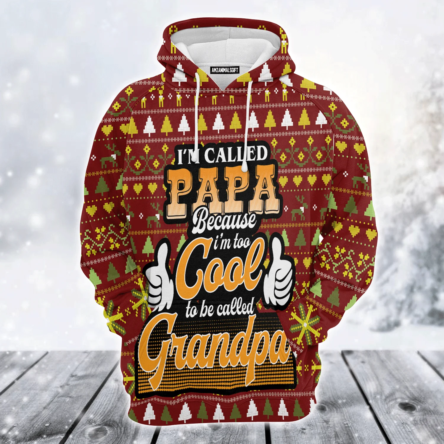 Papa Premium Christmas Hoodie, Papa Too Cool To Be Called Grandpa Unisex Hoodie For Men & Women - Perfect Gift For Christmas, Friends, Family