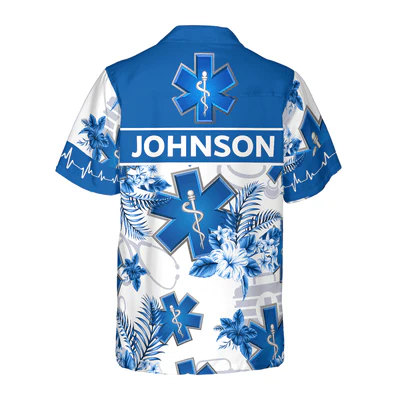 Paramedic Custom Name Hawaiian Shirt, Personalized Tropical Floral Shirt For Men - Perfect Gift For Paramedic, Husband, Boyfriend, Friend, Family - Image 3