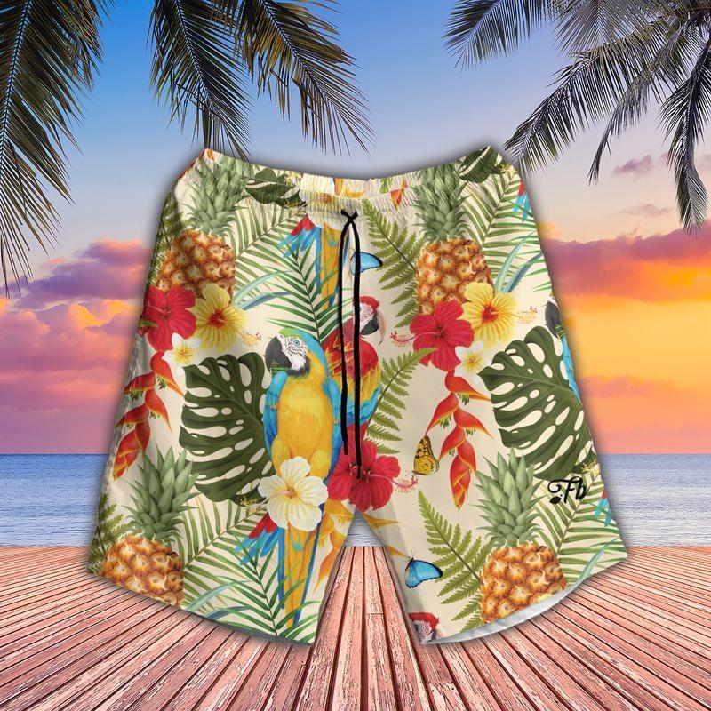 Parrot Aloha Hawaiian Shirt - Coloful Parrot Pattern Hawaiian Shirt, Tropical Plant Pattern Hawaiian Shirt For Men & Women, Parrot Lover - Image 3